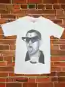 Polera "bad Bunny" Talla M (serigrafia Blanco/negro)