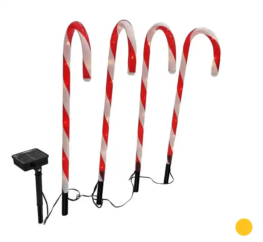 Holiday Time, Set De 4 Bastones Solar Navidad