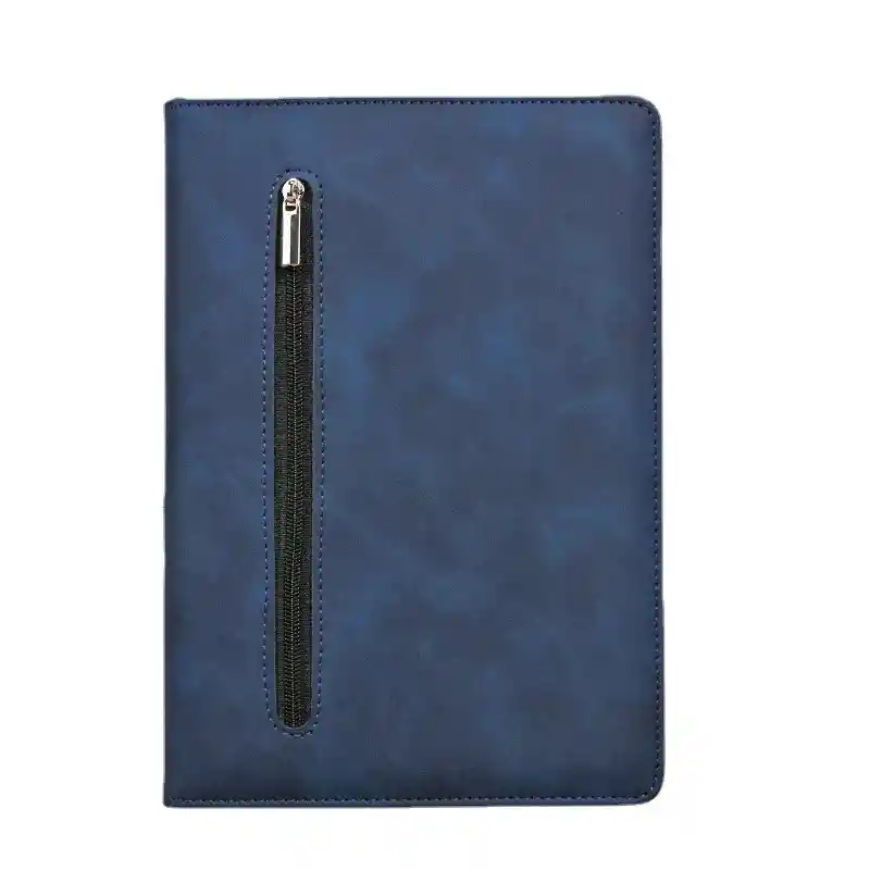 Cuaderno De Tapa Cuerina Con Cierre Azul