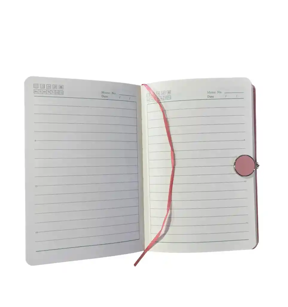 Cuaderno De Líneas Con Cierre Magnético Circular Rosa