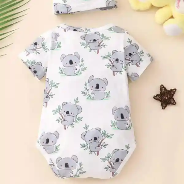 Pilucho O Boby Bebé Manga Corta Con Estampado De Koala Y Gorro. Talla 1-3 Meses