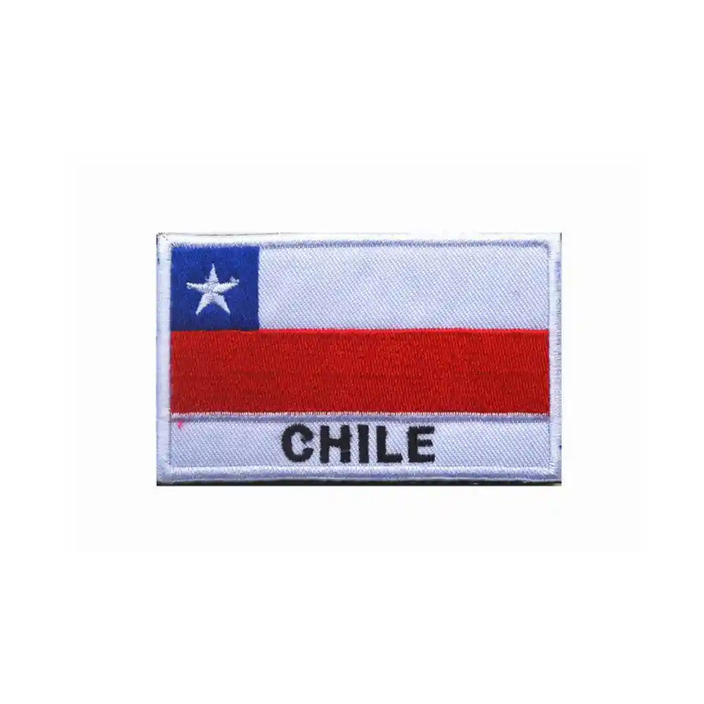 Parche Uniforme Tactico Bandera Chile Borde Blanco