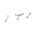 Set Piercing Modelo Nova Acero Quirúrgico Nostril Labret Punto Trepador