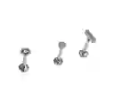 Set Piercing Modelo Geo Acero Quirúrgico Nostril Labret Punto De Luz