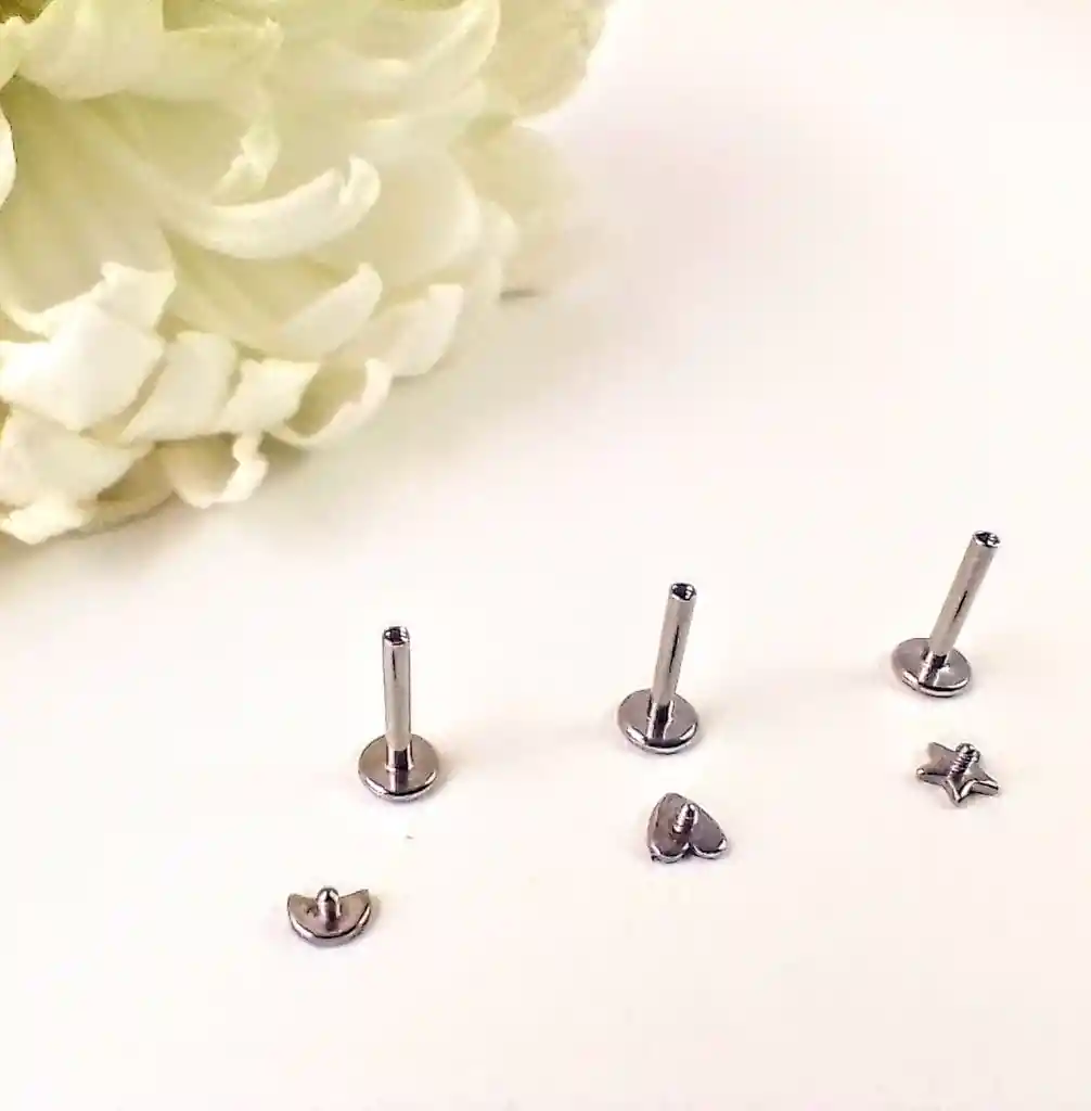 Set Piercing Tornillo Estrella Quirurgic Nostril Labret Luna