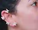 Aro Trepador Earcuff Mariposa Dorado Zirconios Cubicos Lado Derecho