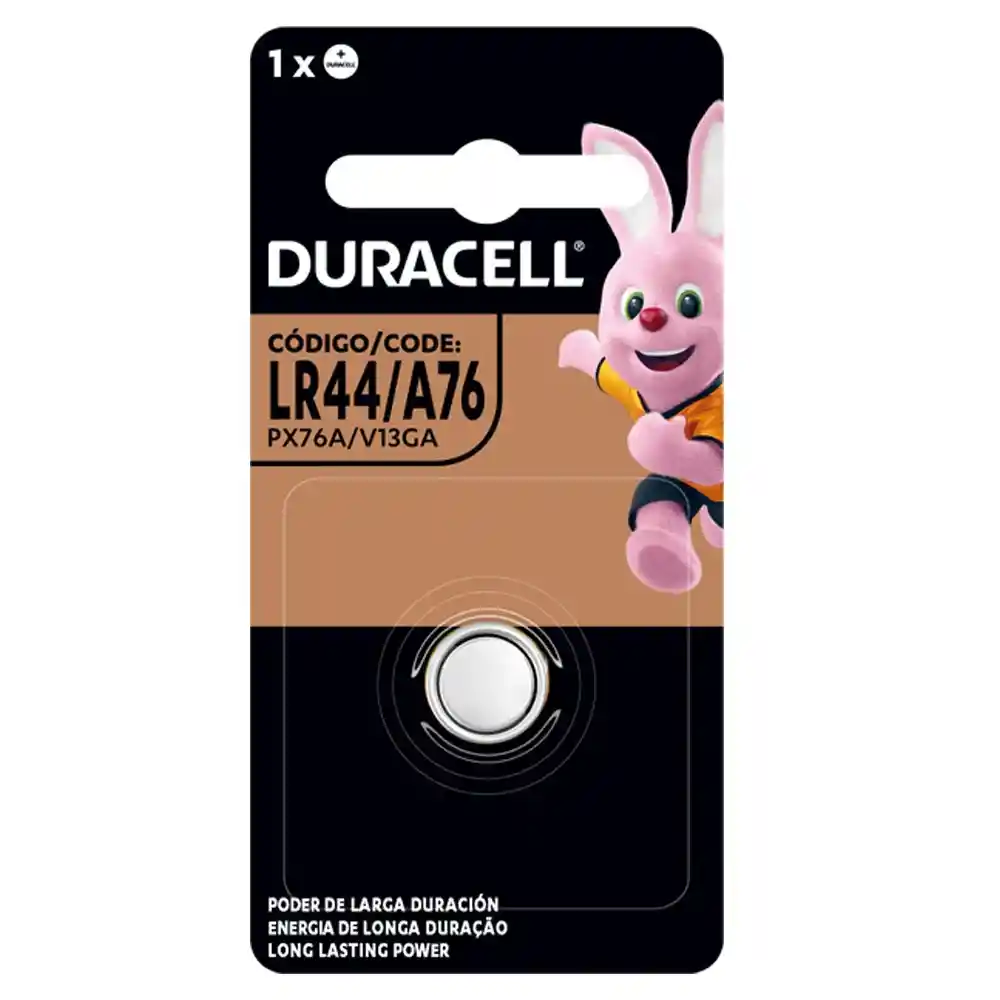 Pila Duracell De Botón Lr44