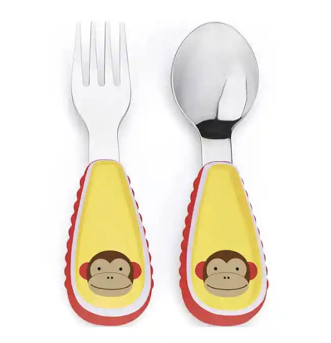 Set Cuchara Y Tenedor Zoo - Monkey Skip Hop