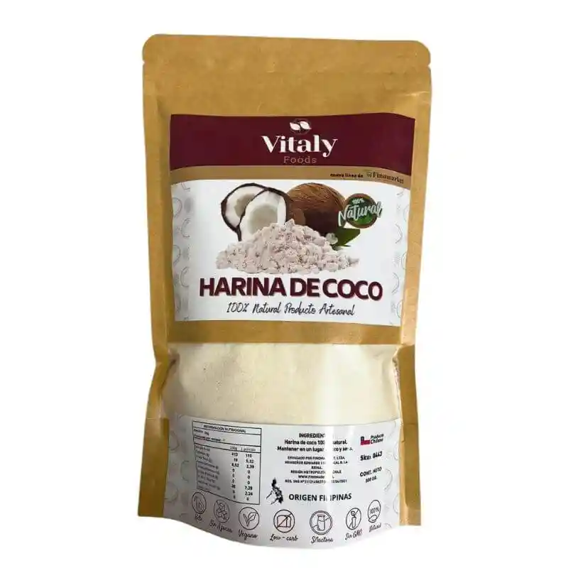 harinA De Coco 500 gr marca vitalyfoods
