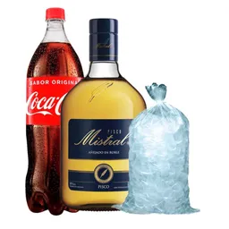 Promo Mistral 35° 1,0 Lt + Coca Zero 1,5 Lt + Hielo 1 Kg