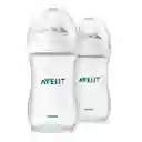 Pack 2 Mamaderas Avent Natural 260ml Clear