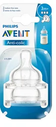 Tetinas Avent Classic 2 Uns Flujo Medio 3m+