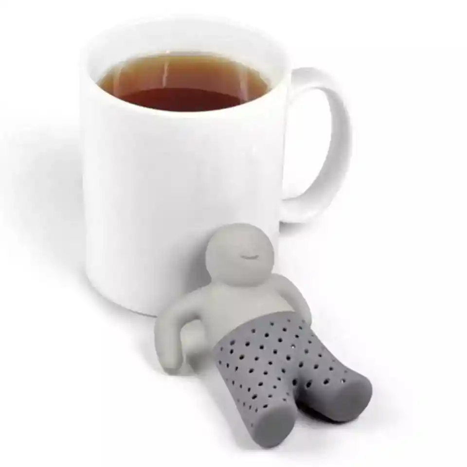 Infusores De Té Diseño De Hombre De Silicona Gris