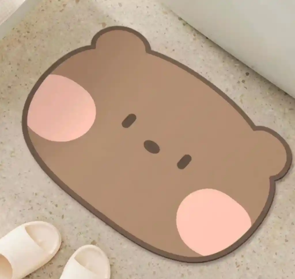 Alfombra De Baño Antideslizante Absorbentes Cara Oso