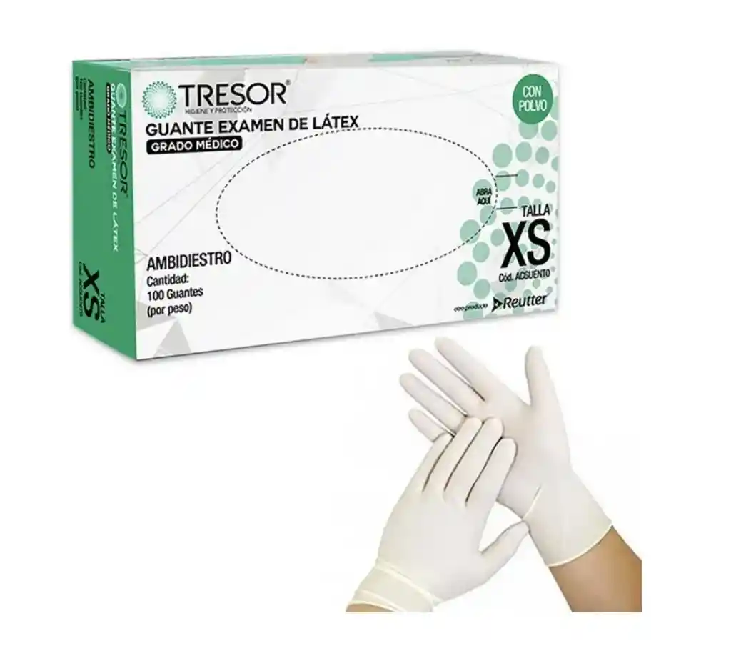 Guantes De Latex Cajax100u Talla M