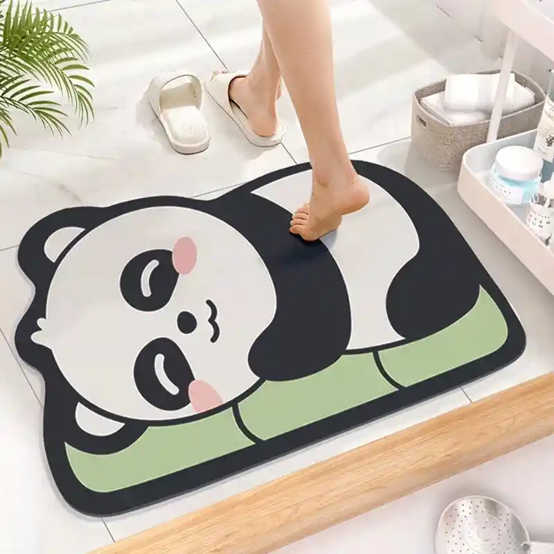 Alfombra De Baño Antideslizante Animales Acostado Panda