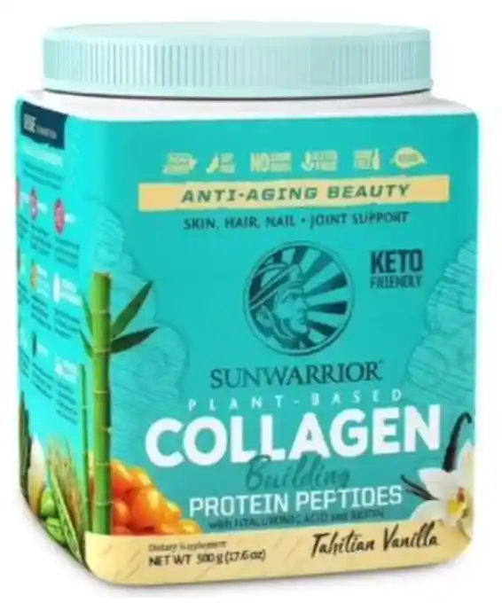 Sunwarrior - Colageno 500g Vainilla - Péptidos De Proteína De Construcción De Colágeno (vegano, Sin Gluten)