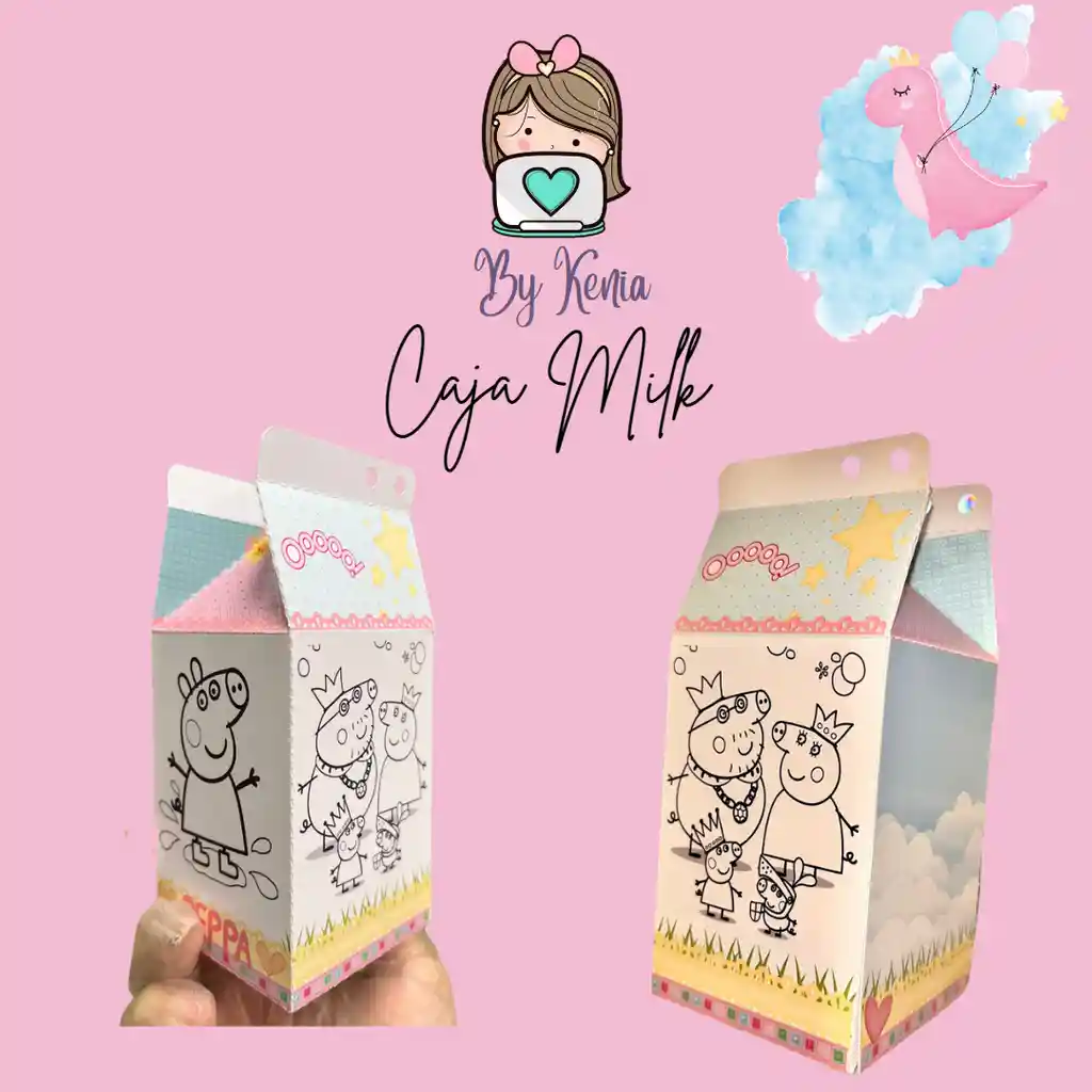 Caja Milk Peppa Dibujo 3000