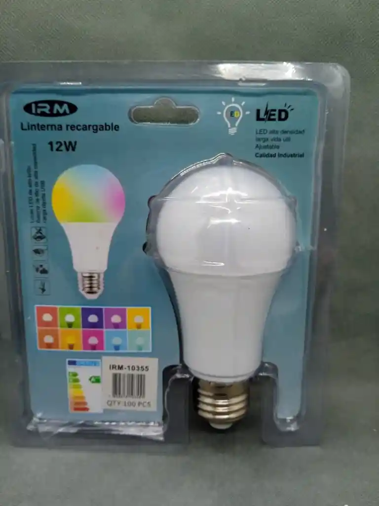 Lampara Led Rgb+w E27 Control Remoto 16 Colores