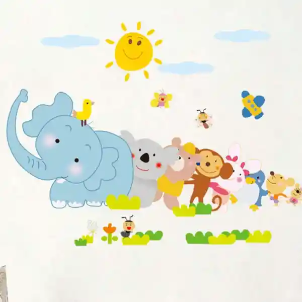 Vinilo Decorativo Infantil O Calcomanía De Pared Animales De La Selva