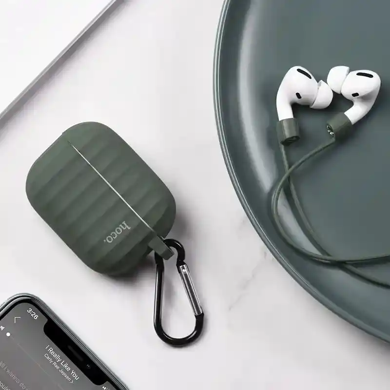 Funda Silicona Hoco Para Airpods Pro Verde Oscuro