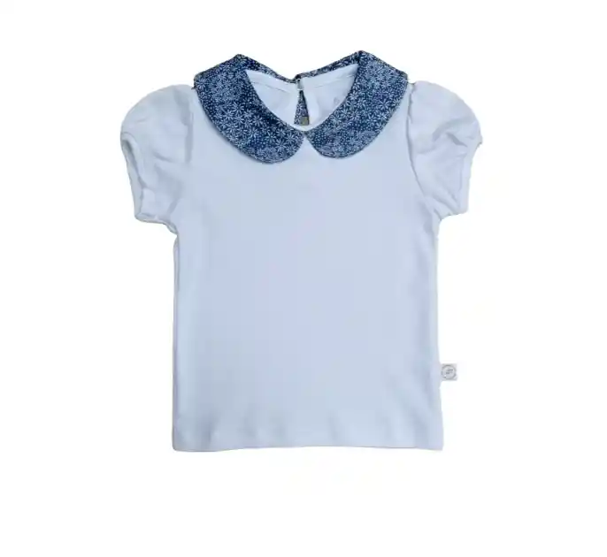 Polera Sofia Cuello Azul Talla 12-18 Meses