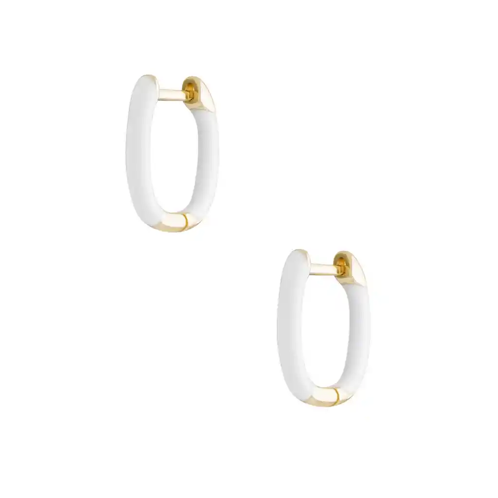 Argollas Ori White Baño De Oro