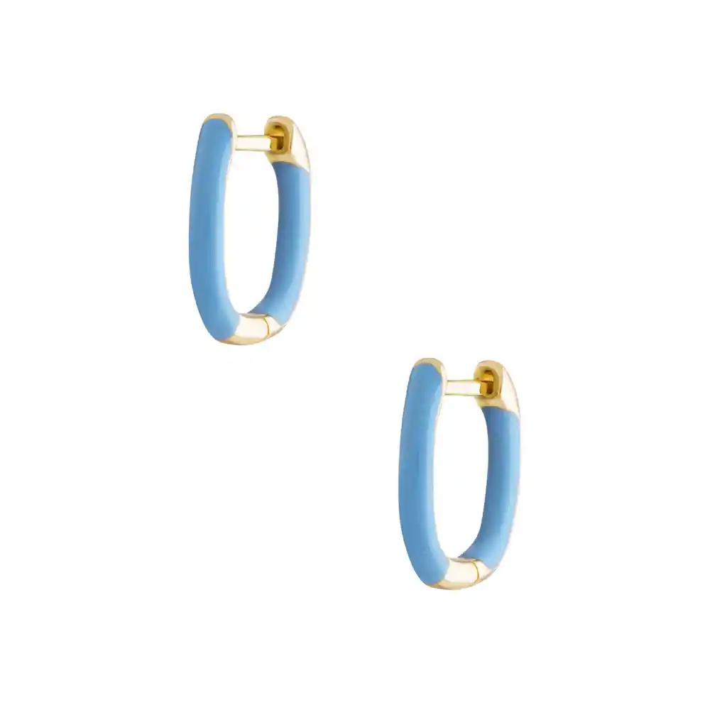 Argollas Ori Blue Baño De Oro