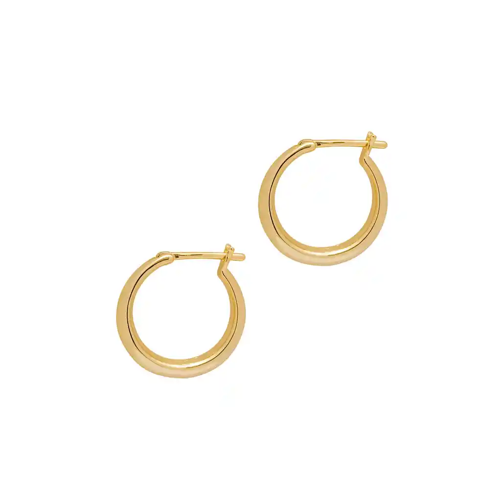 Argollas María 12mm Baño De Oro