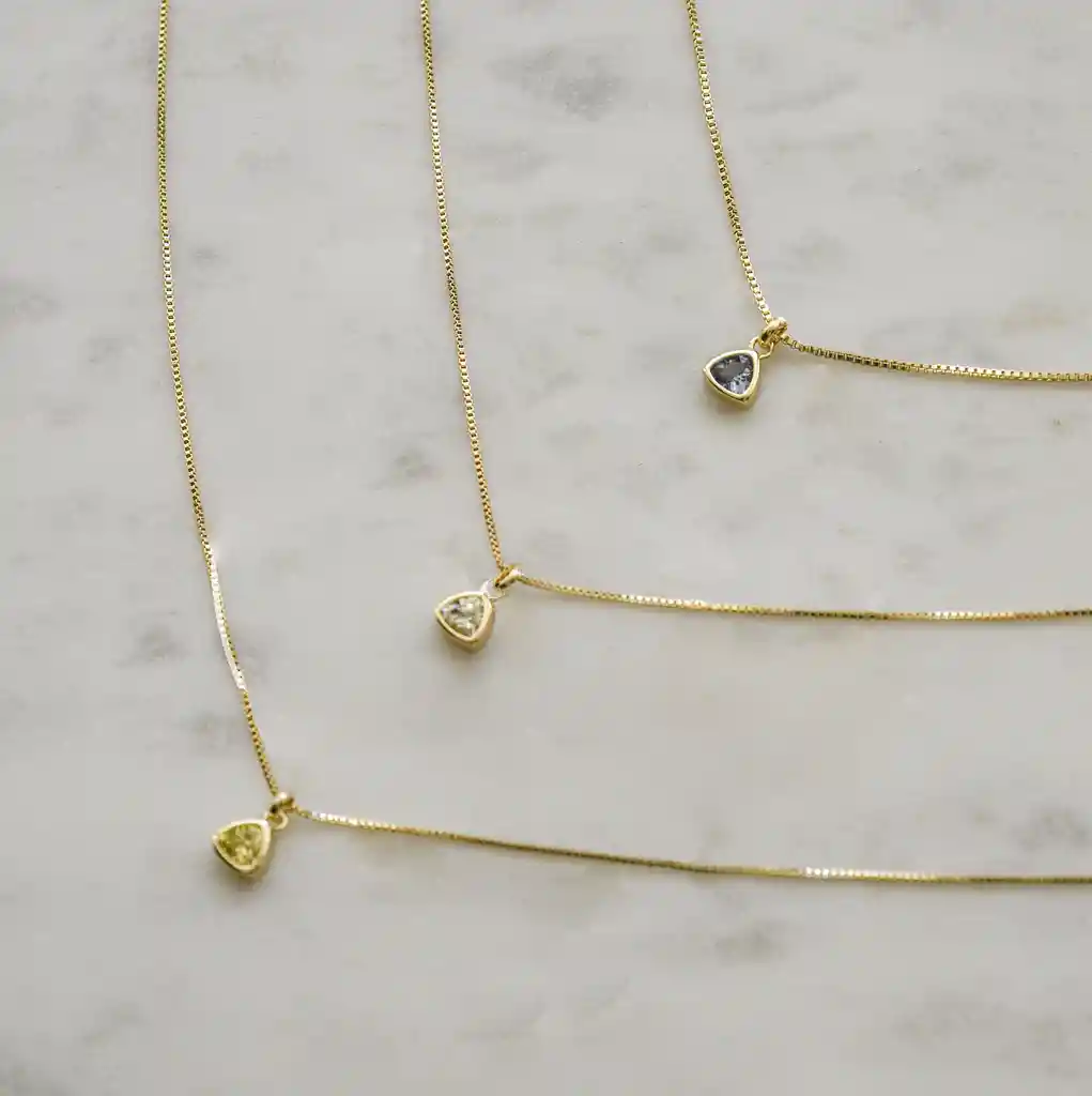 Collar Yellow Stone Baño De Oro