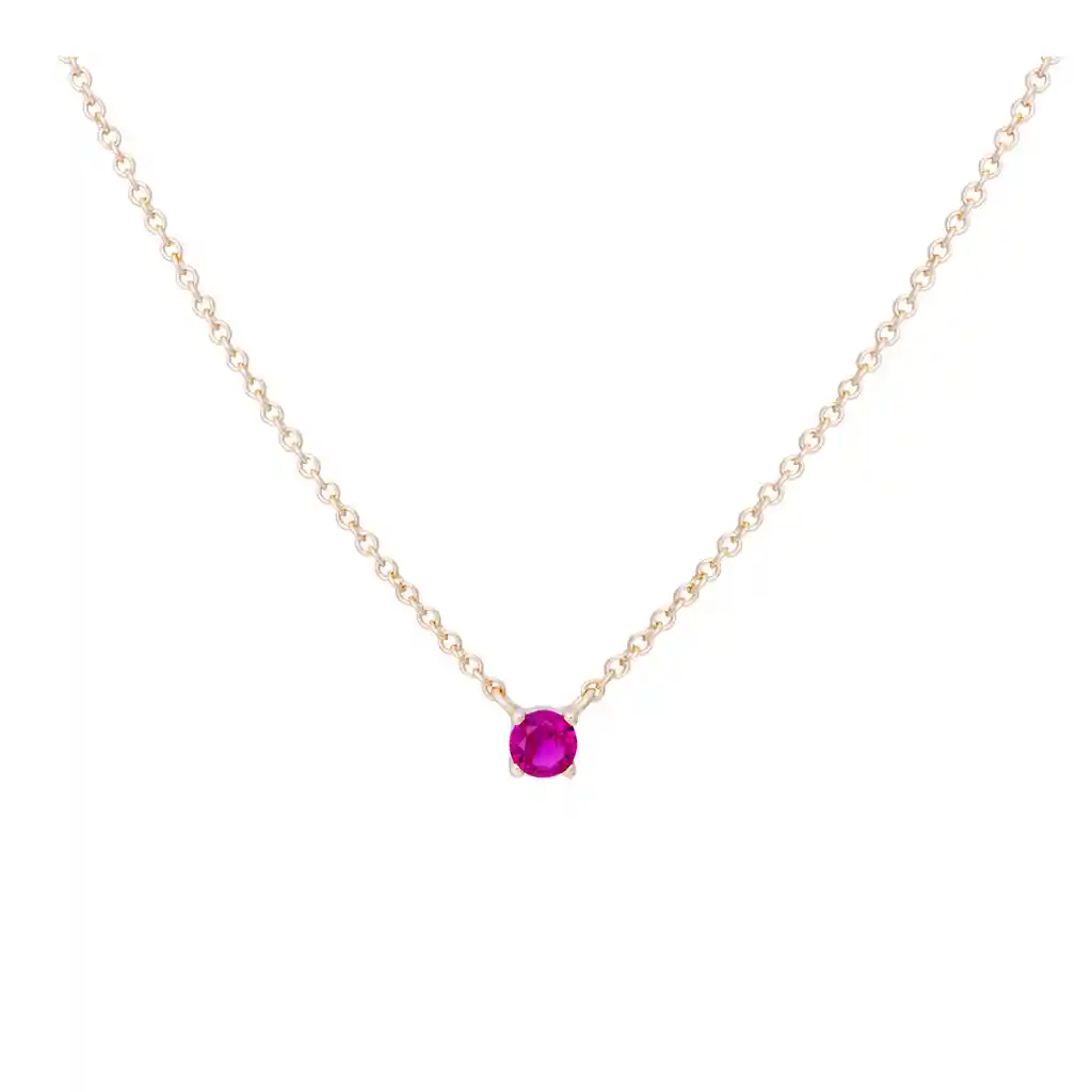 Collar Rose Solitary Baño De Oro