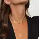 Collar Rosa Baño De Oro
