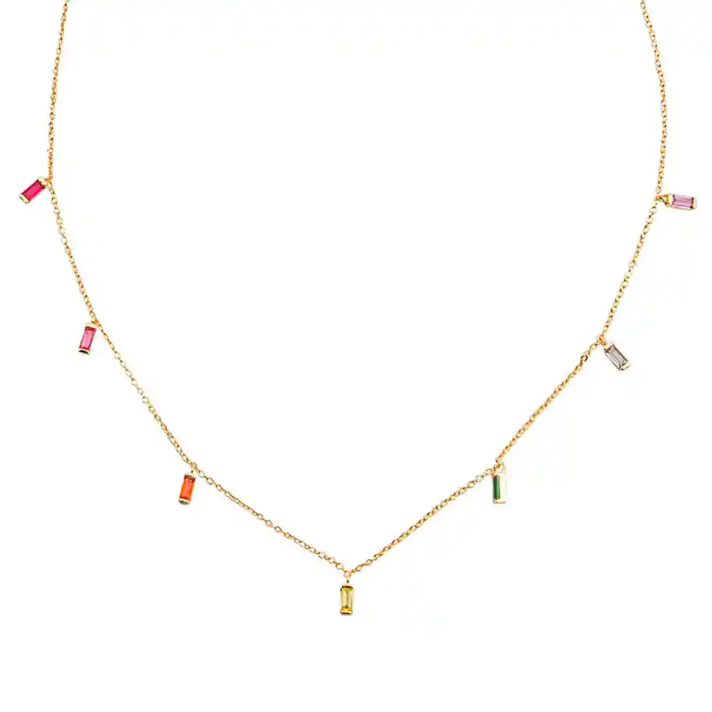 Collar Rainbow Baño De Oro