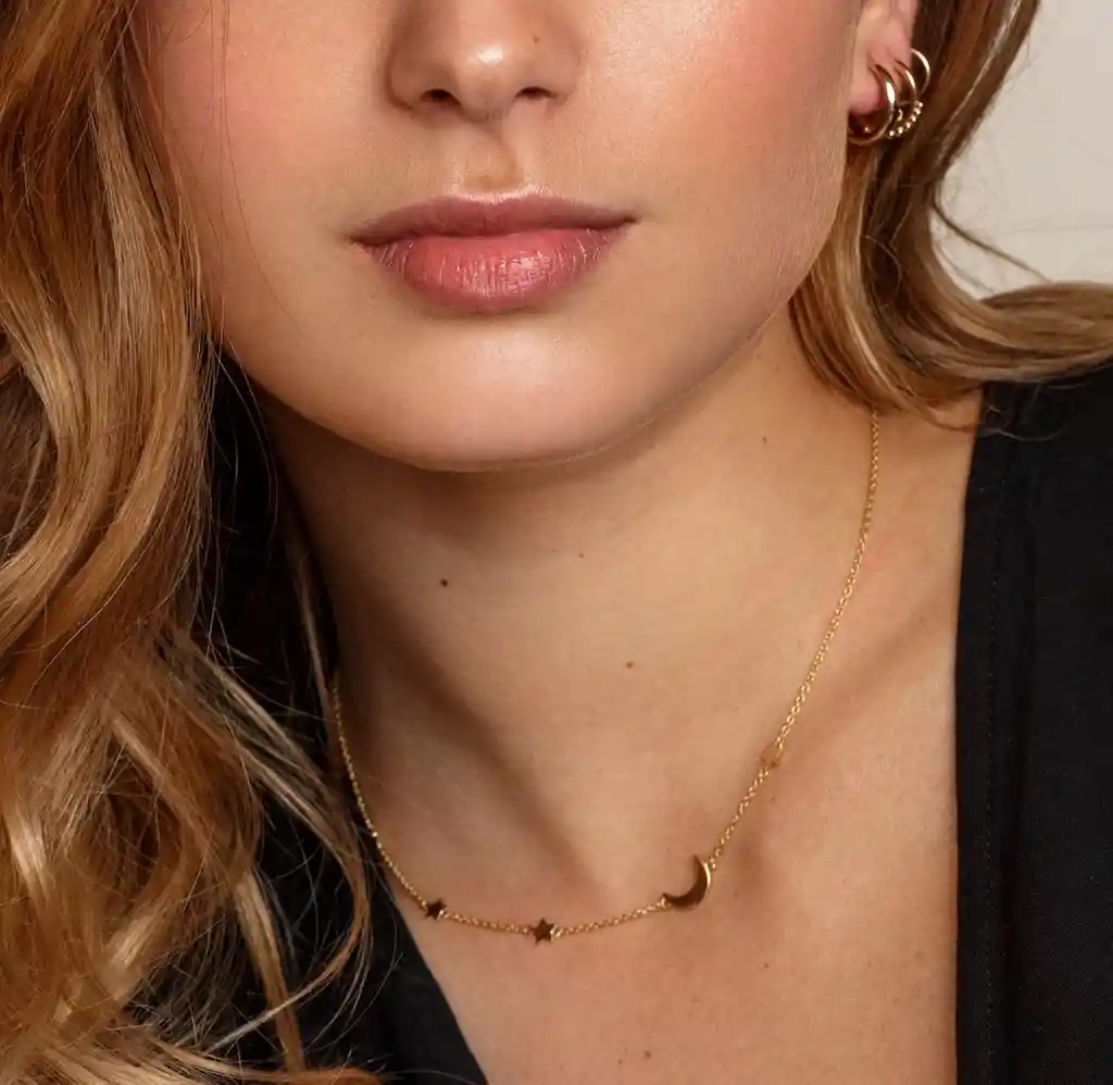 Collar Manva Baño De Oro