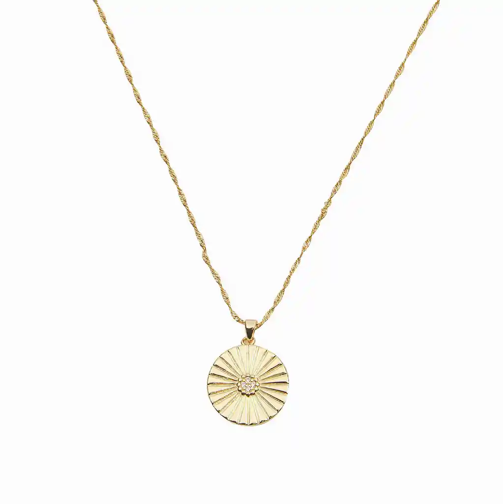 Collar Flower Baño De Oro