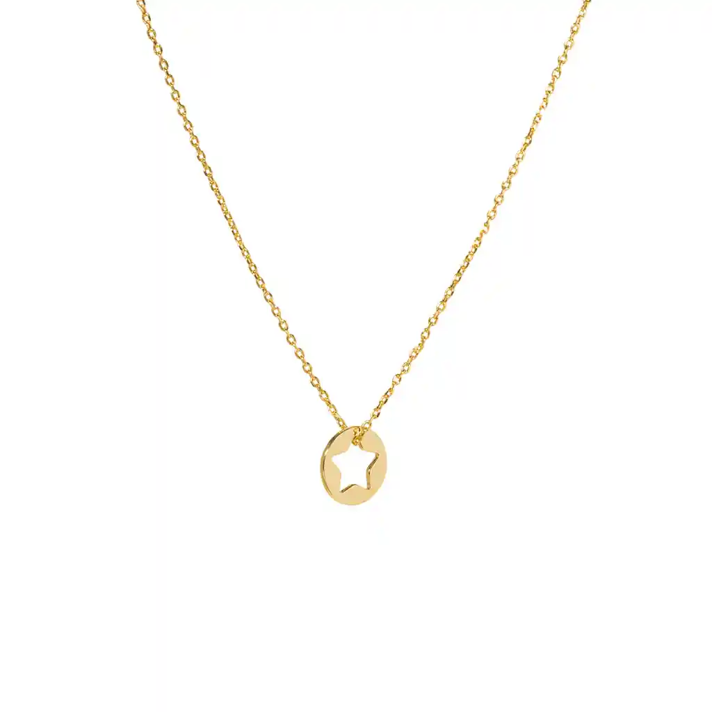 Collar Circle Star Baño De Oro