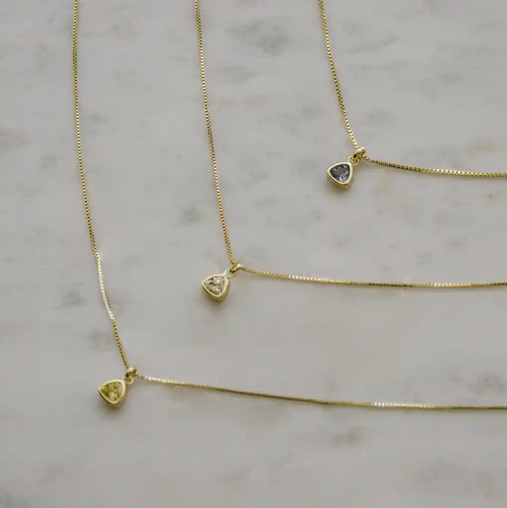 Collar Blue Stone Baño De Oro