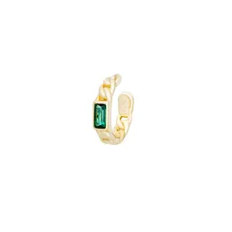 Ear Cuff Maxi Edy Green Baño De Oro
