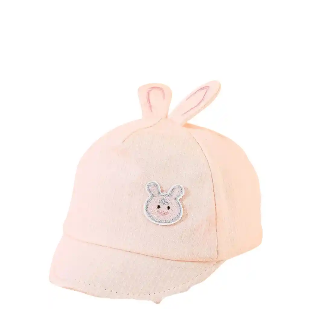 Gorra De Béisbol Para Bebé 0- 6 Meses Con Diseño Conejito Color Rosado.