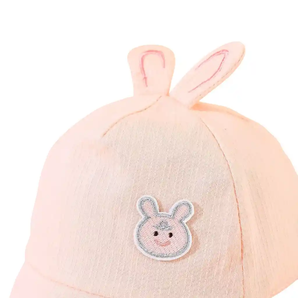 Gorra De Béisbol Para Bebé 0- 6 Meses Con Diseño Conejito Color Rosado.