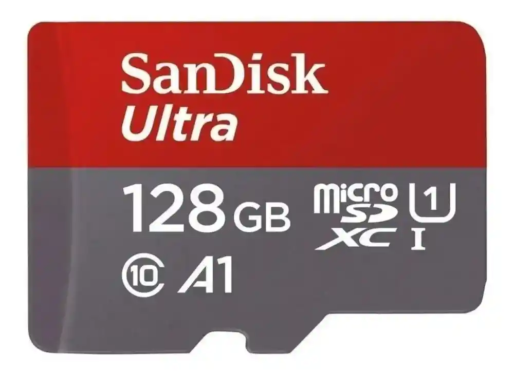 Tarjeta A1 Micro Sdxc Sandisk 128gb Con Adaptador Class 10 Speed 120 Mb/s