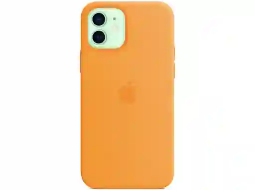 Carcasa Silicona Apple Iphone 12 Naranjo Fluor