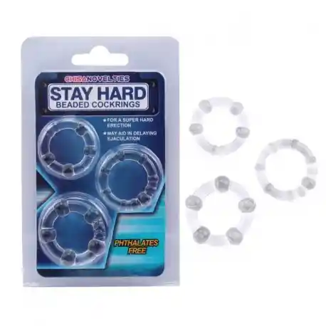 Anillo Erector Con Perlas "stay Hard"