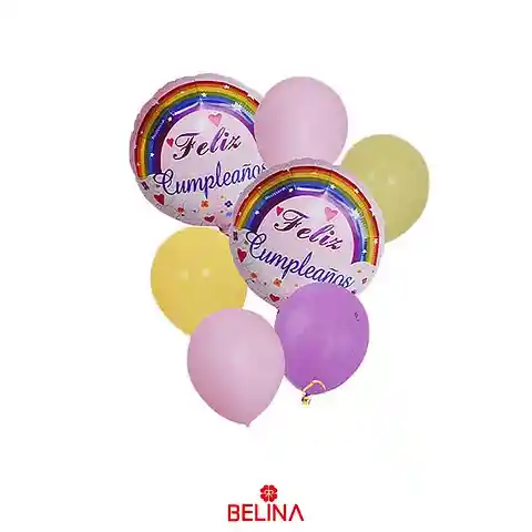 Set Globos Feliz Cumpleaños 6pcs