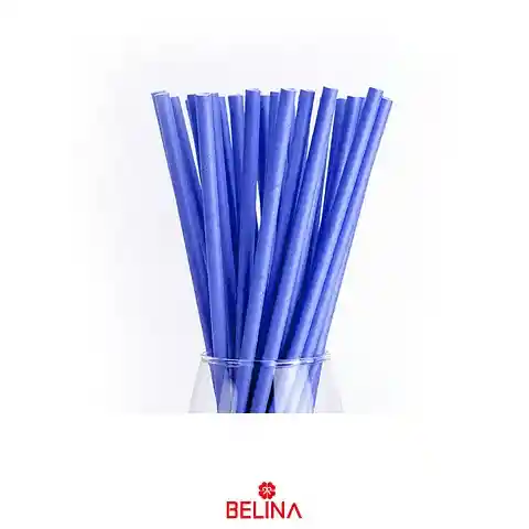 Bombillas Papel Azul 25pcs