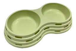 Plato Comida Doble Para Mascotas 41.5 X 22 X 7 Cm Colores