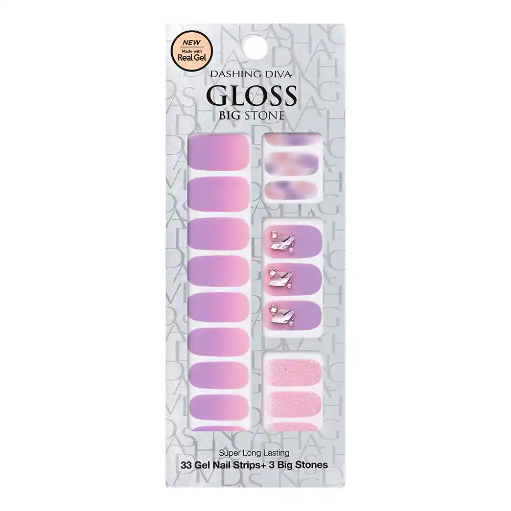 Big Stone Gloss Gel Nail Strip: Gvp168b