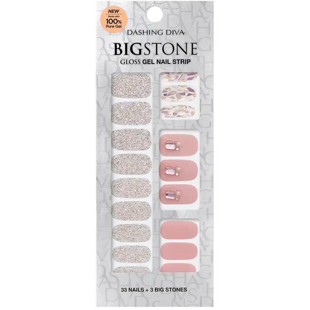 Big Stone Gloss Gel Nail Strip: Gvp138b