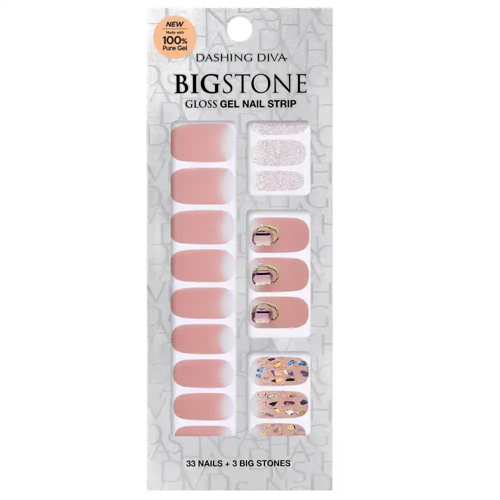 Big Stone Gloss Gel Nail Strip: Gvp115b