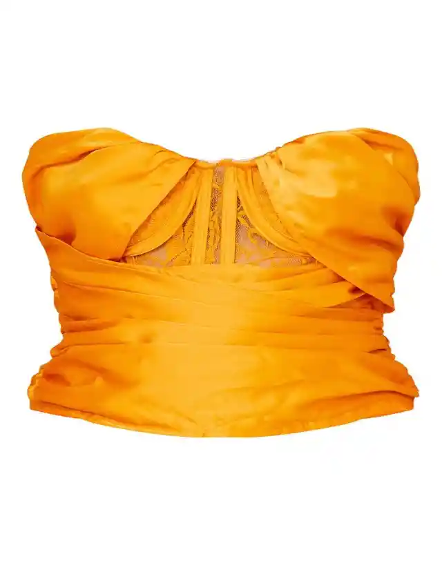 Corset Encaje Naranja Talla L